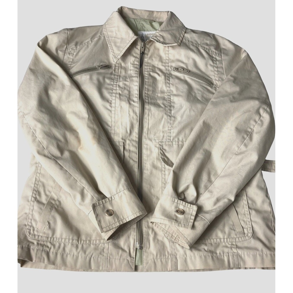 Vtg London Fog Jacket Windbreaker‎ Zip Up Adjustable Snap Waist Cuffs Men 42 Reg
